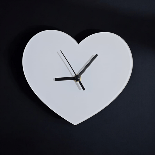 Sublimation Coated Acrylic Heart Shaped Clock - Acrylisub